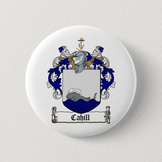 BADGE ROND 5 CM LE CREST DE FAMILLE DE CAHILL - MANTEAU DE CAHILL (Devant)