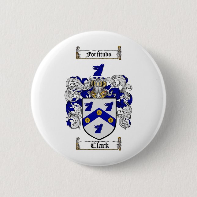 BADGE ROND 5 CM LE CREST DE FAMILLE DE CLARK - MANTEAU DE CLARK (Devant)