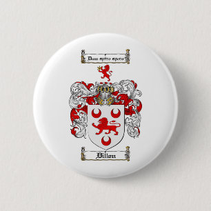 BADGE ROND 5 CM LE CREST DE FAMILLE DE DILLON - MANTEAU DE DILLON