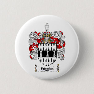 BADGE ROND 5 CM LE CREST DE FAMILLE DE HIGGINS - MANTEAU DE