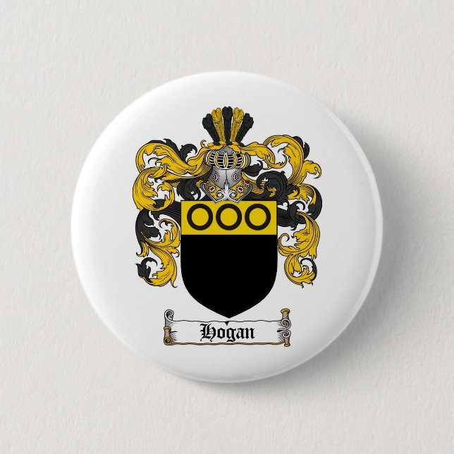 BADGE ROND 5 CM LE CREST DE FAMILLE DE HOGAN - MANTEAU DE HOGAN (Devant)