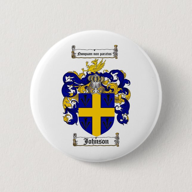 BADGE ROND 5 CM LE CREST DE FAMILLE DE JOHNSON - MANTEAU DE (Devant)