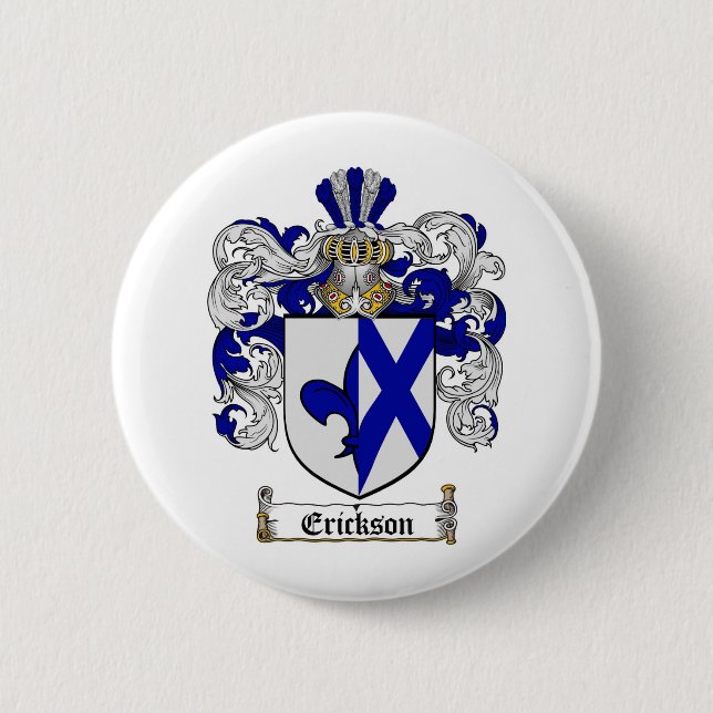 BADGE ROND 5 CM LE CREST DE FAMILLE D'ERICKSON - MANTEAU (Devant)
