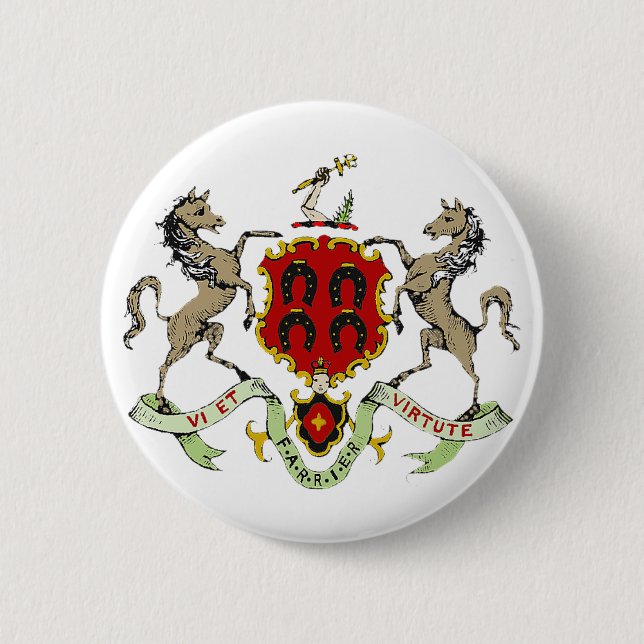 BADGE ROND 5 CM LE CREST DE MARÉCHAL-FERRANT (Devant)