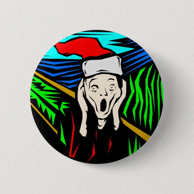BADGE ROND 5 CM LE CRI PERÇANT À NOËL (Devant)