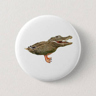 Badge Rond 5 Cm Le Crocoduck avec des pieds