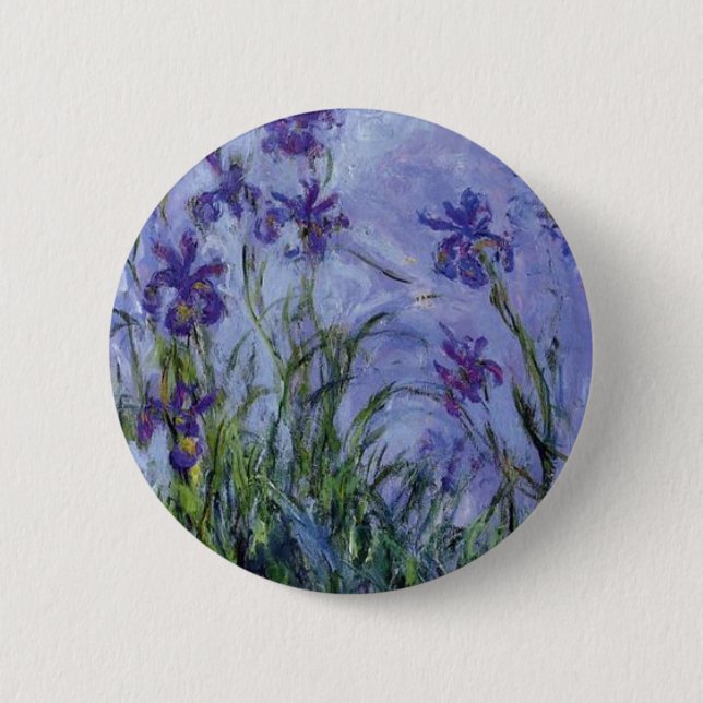 Badge Rond 5 Cm le cru fleurit lilac-irises-1917 monet. (Devant)