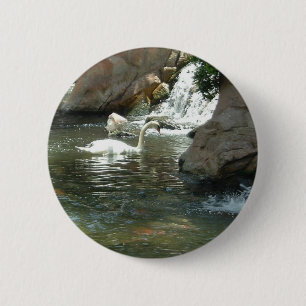 Badge Rond 5 Cm Le cygne blanc