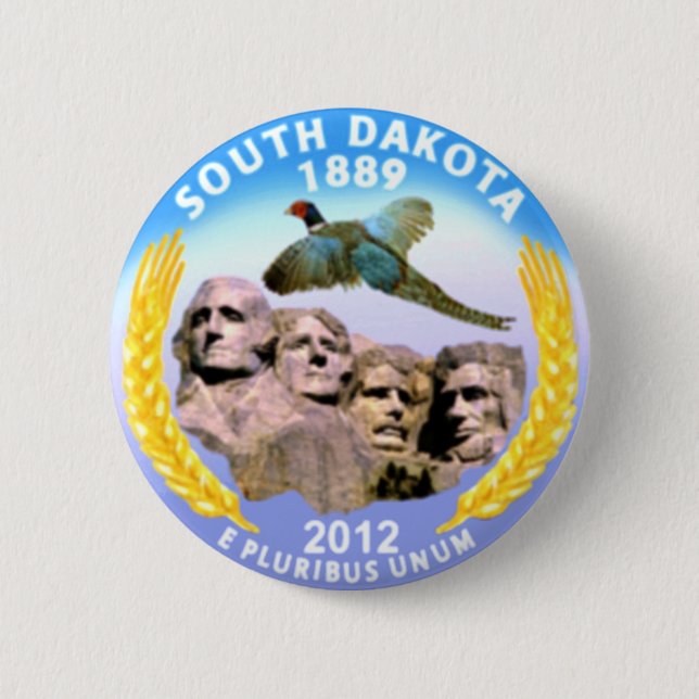 Badge Rond 5 Cm Le Dakota du Sud (Devant)