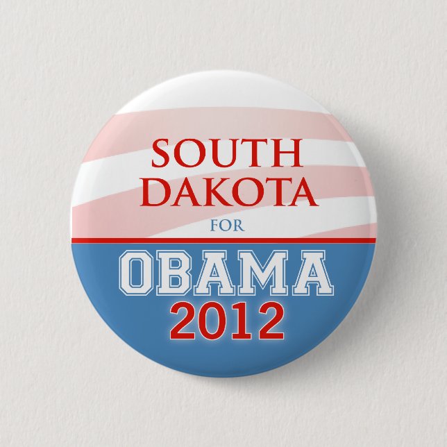 Badge Rond 5 Cm Le DAKOTA DU SUD pour Obama 2012 (Devant)
