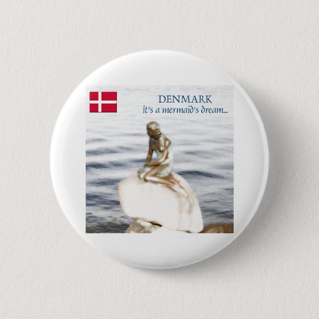 Badge Rond 5 Cm le Danemark (Devant)