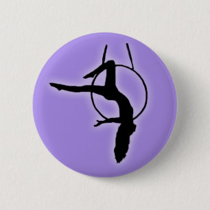 Badge Rond 5 Cm Le danseur d'Aerialist de Lyra de silhouette pose