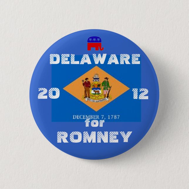 Badge Rond 5 Cm Le Delaware pour Romney 2012 (Devant)