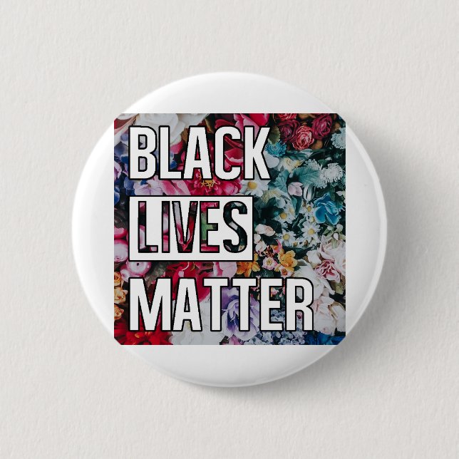 Badge Rond 5 Cm Le design floral de Black Lives Matt (Devant)