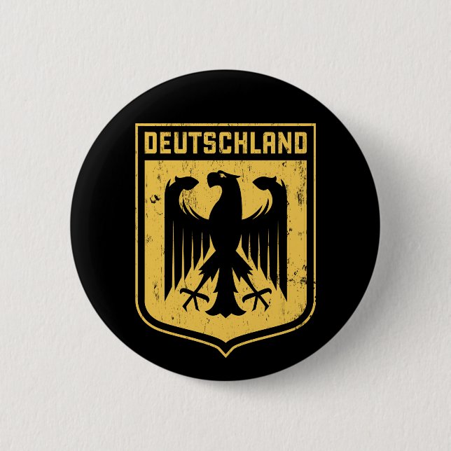 Badge Rond 5 Cm Le Deutschland Eagle - manteau des bras allemand (Devant)