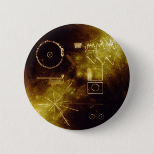Badge Rond 5 Cm Le disque d'or de Voyager