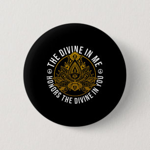 Badge Rond 5 Cm Le Divin En Moi Message Positif Spirituel Yoga M