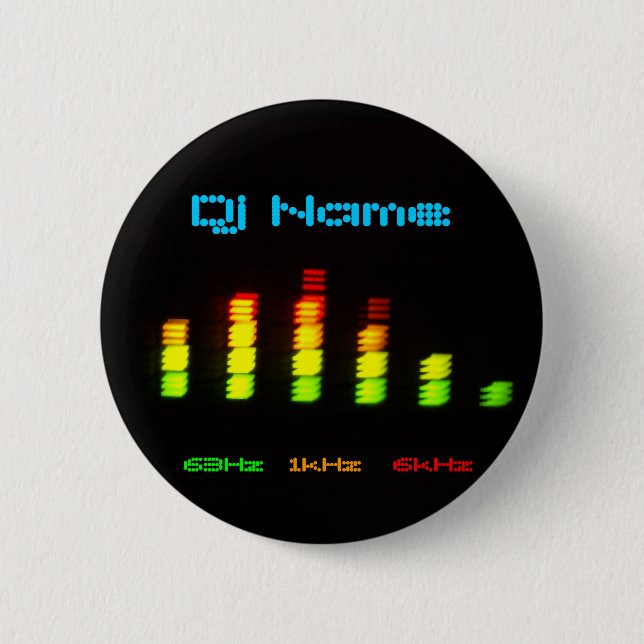 Badge Rond 5 Cm Le DJ ajoutent votre barre faite sur commande (Devant)