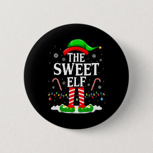 Badge Rond 5 Cm Le doux Noël de l'elfe drôle de groupe de famille