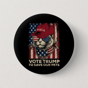 Badge Rond 5 Cm Le drapeau américain vote Trump pour sauver nos an