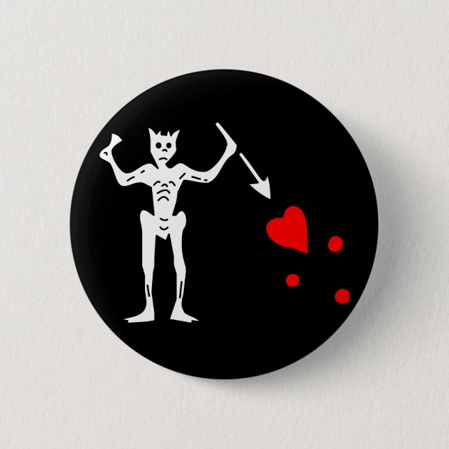 Badge Rond 5 Cm Le drapeau authentique de Blackbeard (Devant)