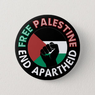 Badge Rond 5 Cm Le drapeau de l'apartheid de la Palestine libre es