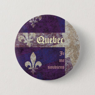 Badge Rond 5 Cm Le drapeau grunge et la devise de province du