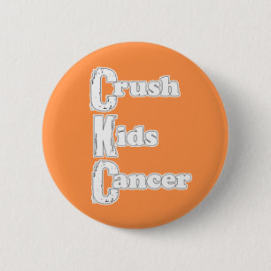 Badge Rond 5 Cm Le "écrasement bouton orange badine Cancer"