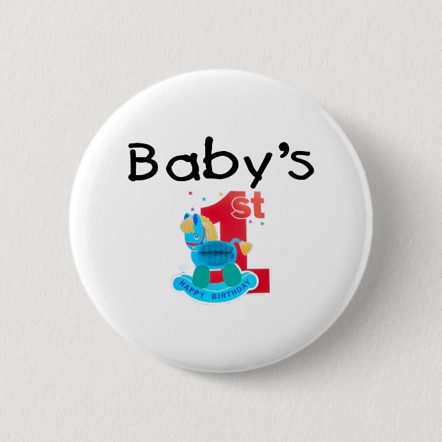 Badge Rond 5 Cm Le ęr joyeux anniversaire du bébé (Devant)
