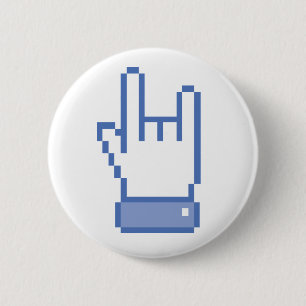 Badge Rond 5 Cm le facebook aiment le pixel de signe de main de