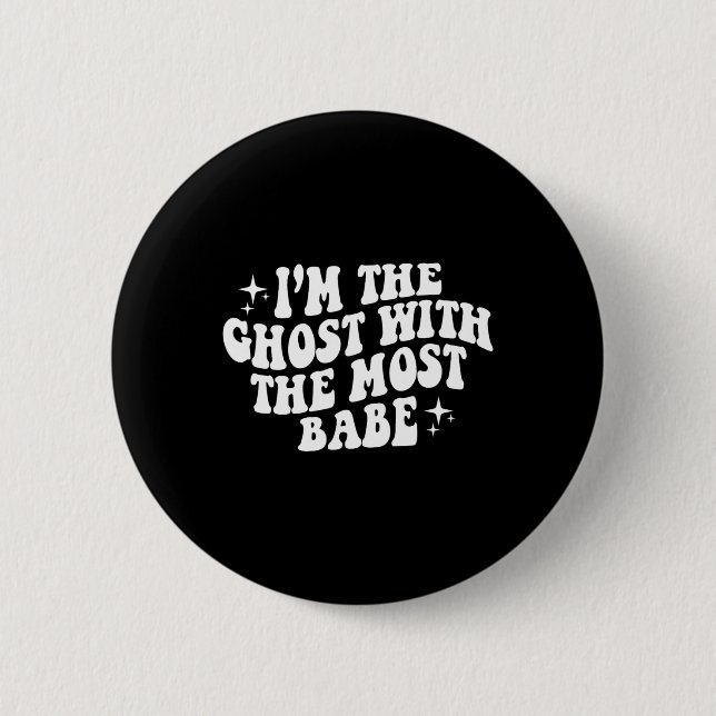 Badge Rond 5 Cm Le Fantôme Avec Le Plus Bébé Drôle Halloween Horre (Devant)