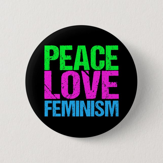 Badge Rond 5 Cm Le féminisme de l'amour de la paix (Devant)