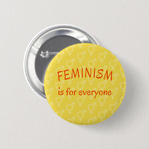 Badge Rond 5 Cm Le féminisme pour chacun jaune lumineux