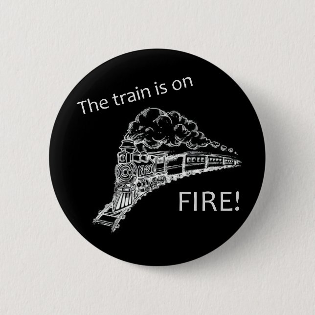 Badge Rond 5 Cm Le feu de train (Devant)