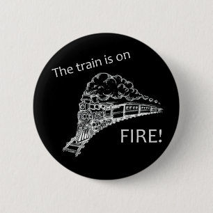 Badge Rond 5 Cm Le feu de train