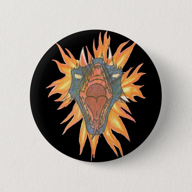 Badge Rond 5 Cm Le feu du dragon (Devant)
