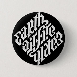 BADGE ROND 5 CM LE FEU ET L'EAU D'AIR DE LA TERRE