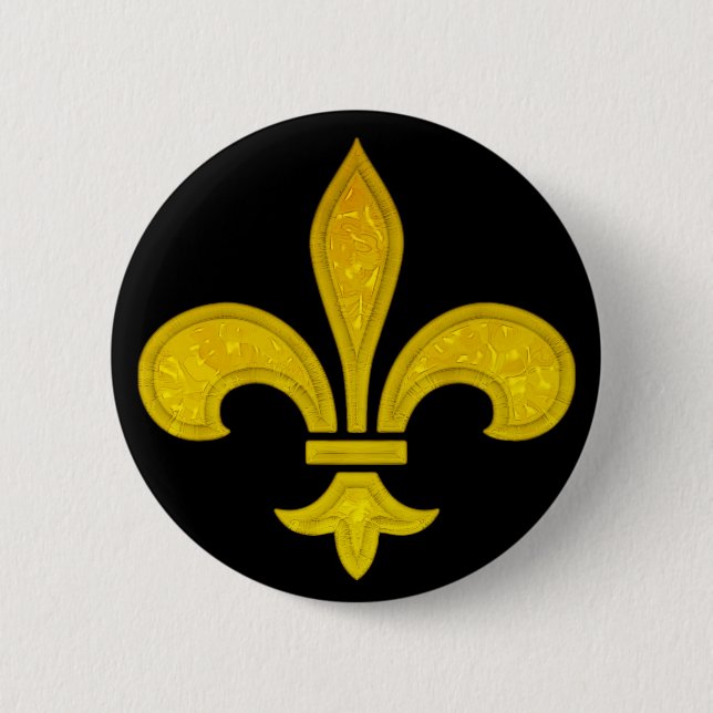 Badge Rond 5 Cm Le Fleur de Lis Coupé (Devant)