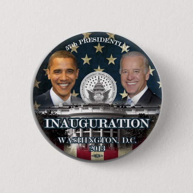 Badge Rond 5 Cm Le fond 2013 d'inauguration d'Obama (Devant)