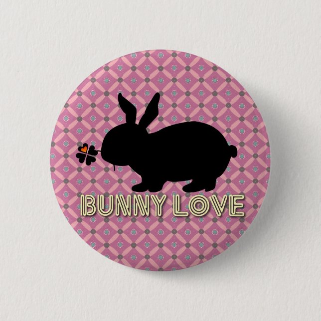 Badge Rond 5 Cm Le fond d'amour de lapin (Devant)