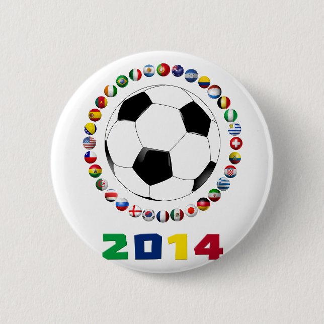 Badge Rond 5 Cm Le football 2014 2530 (Devant)