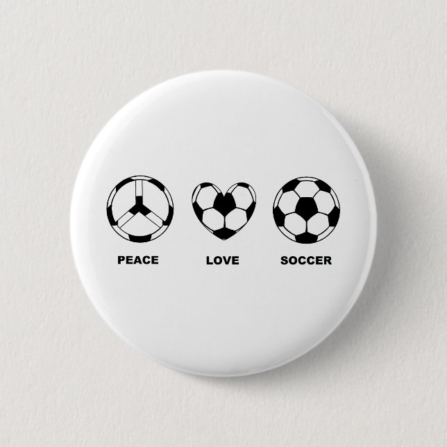 Badge Rond 5 Cm Le football d'amour de paix (Devant)