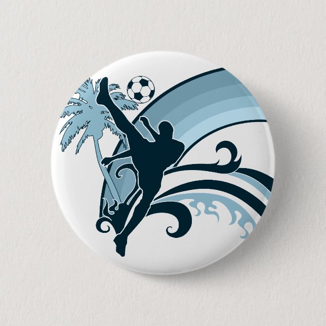 Badge Rond 5 Cm le football d'été (Devant)
