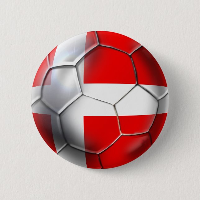 Badge Rond 5 Cm Le football du Danemark (Devant)