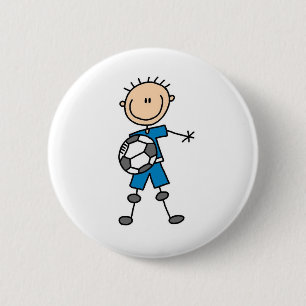 Badge Rond 5 Cm Le football uniforme bleu de garçon