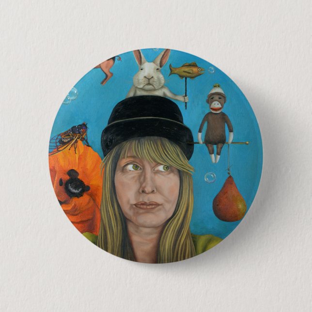 Badge Rond 5 Cm Le fou de peinture (Devant)