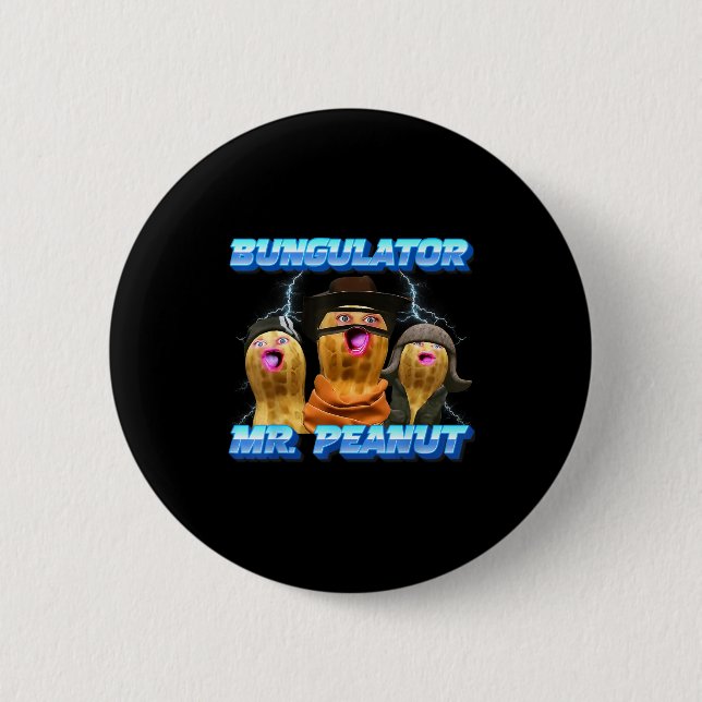 Badge Rond 5 Cm Le Funny Goop Mr. Peanut Bungulator cacahuète brûl (Devant)