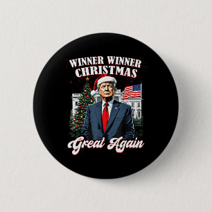 Badge Rond 5 Cm Le gagnant de Noël Grand à nouveau amusant Trump 2
