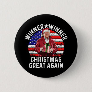 Badge Rond 5 Cm Le gagnant Noël grand à nouveau Trump Funny Hu