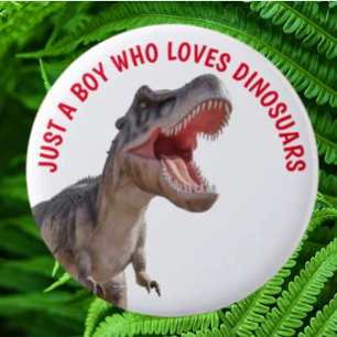 Badge Rond 5 Cm Le garçon aime les dinosaures